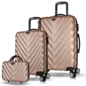 7477 Gold Suitcase Set (3 Pieces)
