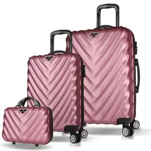 7484 Rose Gold Suitcase Set (3 Pieces)