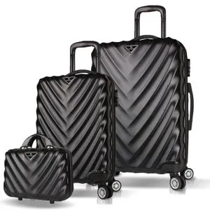 7507 Black Suitcase Set (3 Pieces)