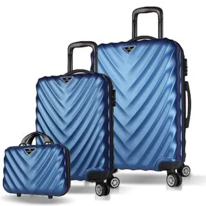 7538 Dark Blue Suitcase Set (3 Pieces)