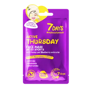 7DAYS - ACTIVE THURSDAY Maska za lice Sheet 28gr, Peony&amp;Blueberry