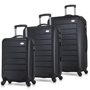 8077 Black Suitcase Set (3 Pieces)