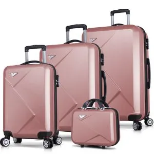 8244 Rose Gold Suitcase Set (4 Pieces)