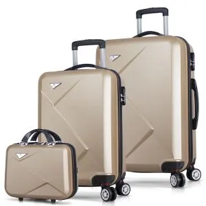 8350 Gold Suitcase Set (3 Pieces)