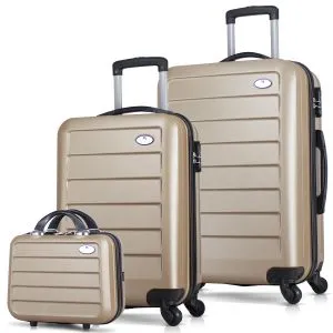 8558 Gold Suitcase Set (3 Pieces)