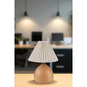 8898-5 Krem Drvena Lampa