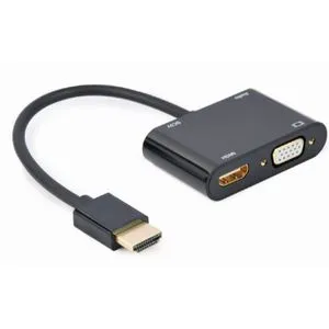 A-HDMIM-HDMIFVGAF-01 * Gembird HDMI male to HDMI female + VGA female + audio adapter cable, black