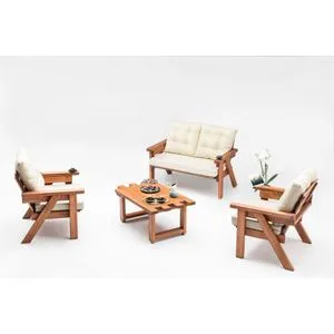 Abant (3+1+1) - Cream Cream
Walnut Garden Lounge Set