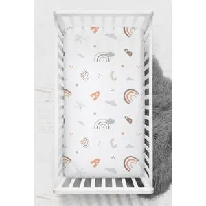 Abc Narandžasta, Braon i Mint Ranforce Fitted Plahta za Bebe