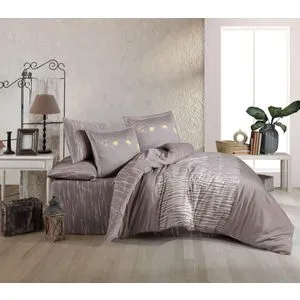 Adalia - Platin Platin Satin Double Quilt Cover Set