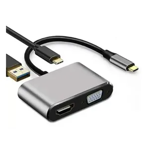 Adapter-konverter USB Tip C na HDMI 4K/VGA/1xUSB 3.0/Type C Linkom