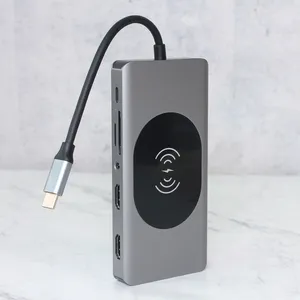 Adapter Type C na LAN Gb, Wireless PC, SD card, TF, Type C, 3xUSB 3.0, 2xUSB 2.0, Audio, 2xHDMI i...