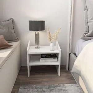 Adin - White White Nightstand