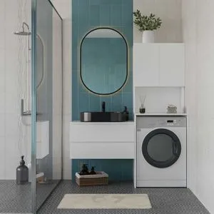 Adr-482-Bb-1 White Washing Machine Cabinet