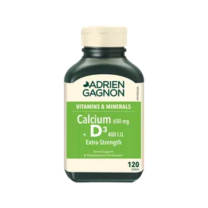 ADRIEN GAGNON Ca EXTRA+Vit.D loz. 120X650mg