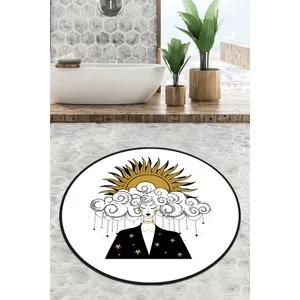 Afitab Circle Djt 80 Multicolor Bathmat