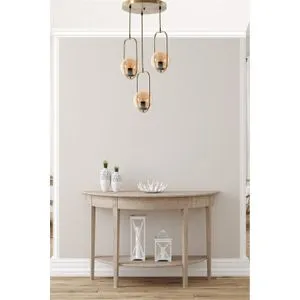 Ahu 3 Lü Tepsili Bal Camlı Eskitme Sarkıt Copper Chandelier