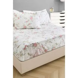 Aida 100 WhitePinkGreen Satin Single Sheet Set