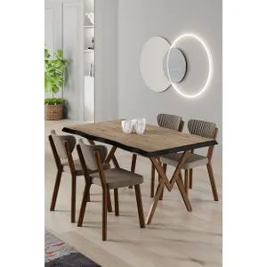Akort - Atlantic Pine, Cappuccino Atlantic Pine
Cappuccino Dining Table &amp; Chairs Set (5 Pieces)