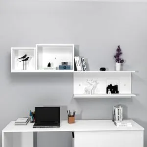 Akser - White White Wall Shelf