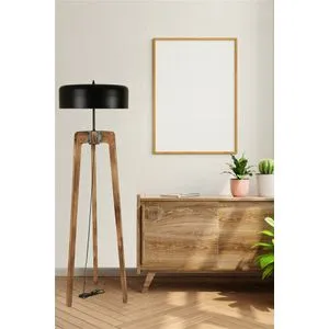 Çağla Yanık Lambader Eskitme Büyük Retro 8 Başlıklı Walnut
Black Floor Lamp
