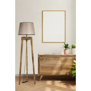 Çağla Yanık Lambader Pramit Açık Hasır Abajurlu Walnut
Beige Floor Lamp