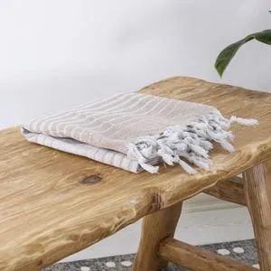 Alagra - Beige Beige Fouta (Beach Towel)