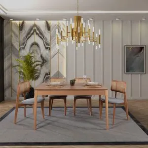 Albero150 Natural Extendable Dining Table & Chairs Set (5 Pieces)