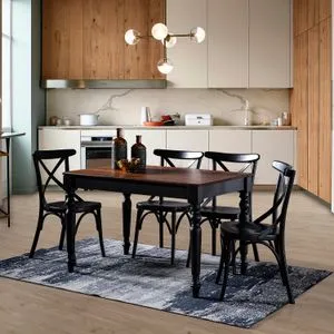 Albero16 Black
Walnut Extendable Dining Table & Chairs Set (5 Pieces)