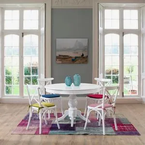 Albero25 White Dining Table & Chairs Set (5 Pieces)