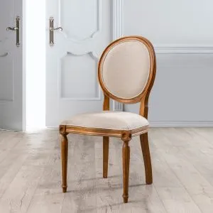 Albero42 Stolica od Orahovog Drveta u Bež Boji