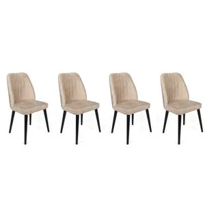 Alfa-434 V4 Set Stolica (4 Komada) - Crna