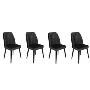 Alfa-437 V4 Anthracite
Black Chair Set (4 Pieces)