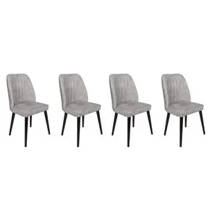 Alfa-438 V4 Siva Crna Set Stolica (4 Komada)
