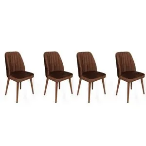 Alfa-466 V4 Brown
Walnut Chair Set (4 Pieces)