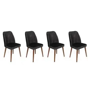 Alfa-467 V4 Anthracite
Walnut Chair Set (4 Pieces)