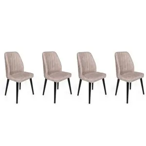 Alfa-469 V4 Cream
Black Chair Set (4 Pieces)