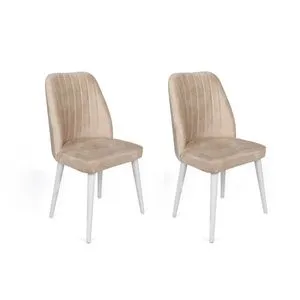 Alfa-494 V2 Bež i Bela Stolica Set (2 Komada)