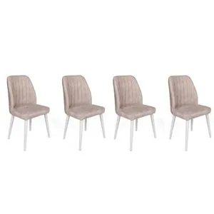 Alfa-495 V4 Cream
White
 Chair Set (4 Pieces)