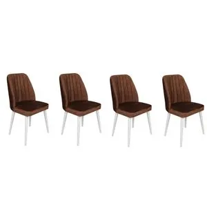 Alfa-496 V4 Brown
White Chair Set (4 Pieces)