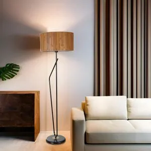 Alfa Crni Lambader sa Abajurima od Bambu