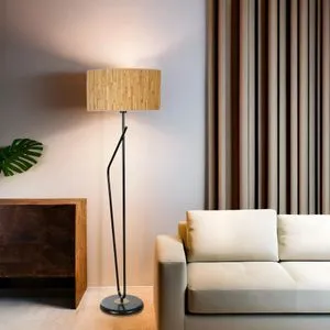 Alfa Crni Lambader sa Abajurima od Bambu