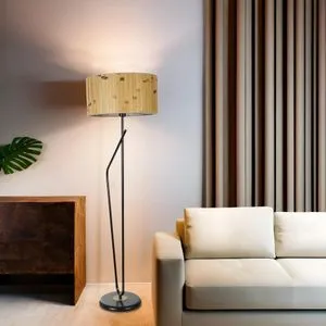 Alfa Crni Lambader sa Abajurima od Bambu