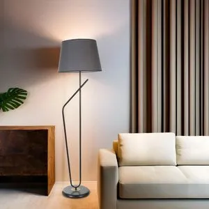 Alfa Siyah Lambader Pramit Koyu Gri Abajurlu