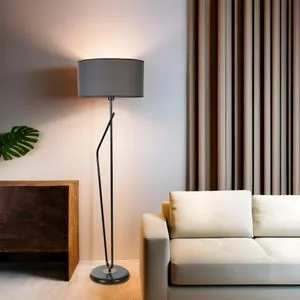 Alfa Siyah Lambader Silindir Koyu Gri Abajurlu Black
Dark Grey Floor Lamp