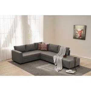 Ali Left - Grey Grey Corner Sofa-Bed