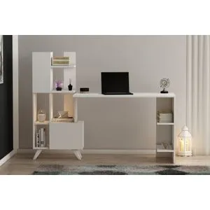Alis - White White Study Desk
