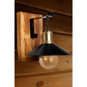 Alkım Yanık Metal Başlıklı Aplik Black
Brown Wall Lamp