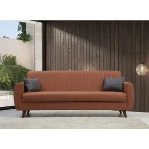 Alkon - Tile Red Tile Red 3-Seat Sofa-Bed
