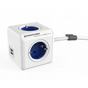 ALLOCACOC PowerCube Ext.USB 4xŠuko+2USB-5V/2.1A,1.5m, plava 1402BL/DEEUPC